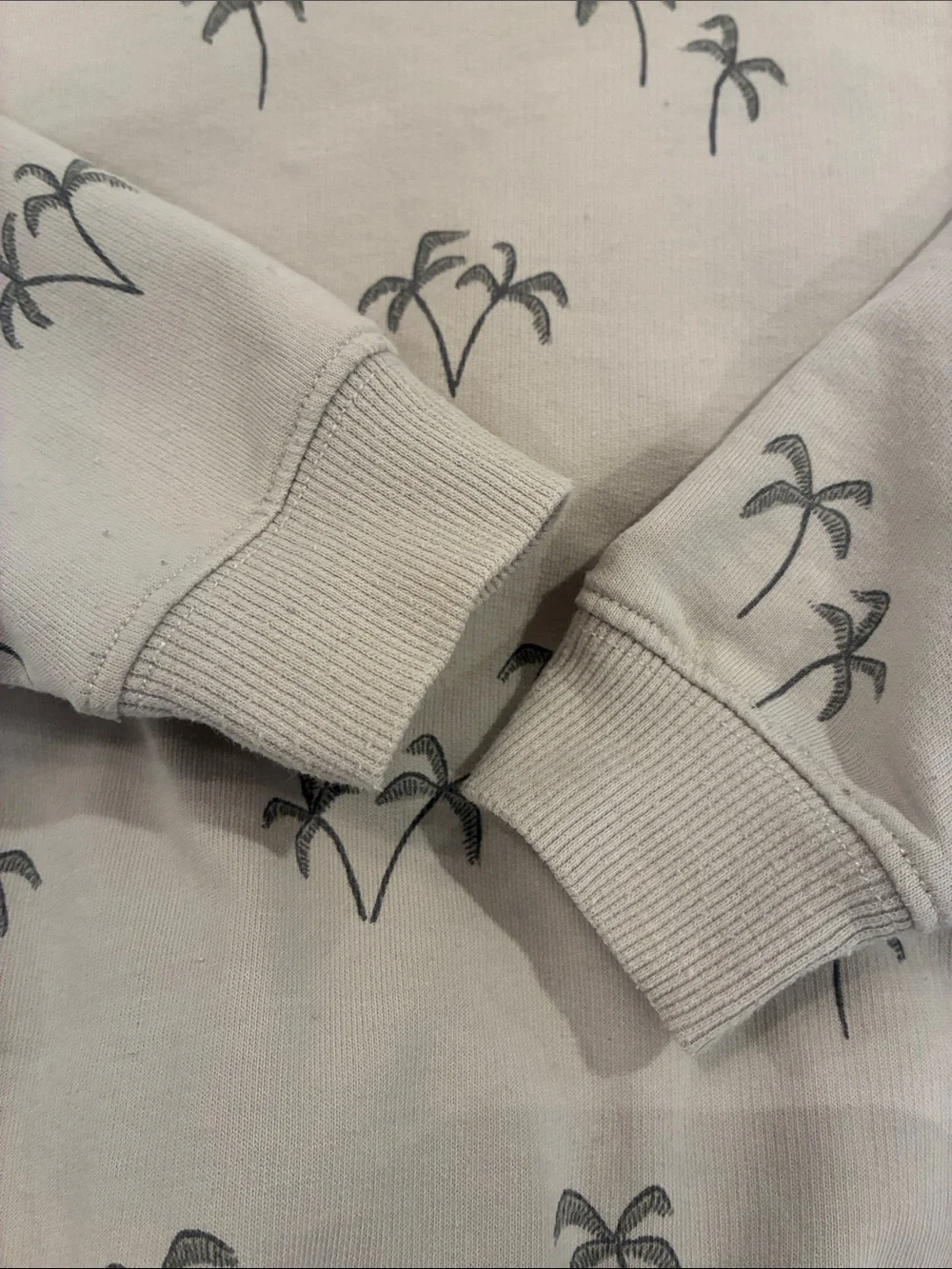 Rylee + Cru Gray Palm-Print Sweatpants & Sweatshirt Set